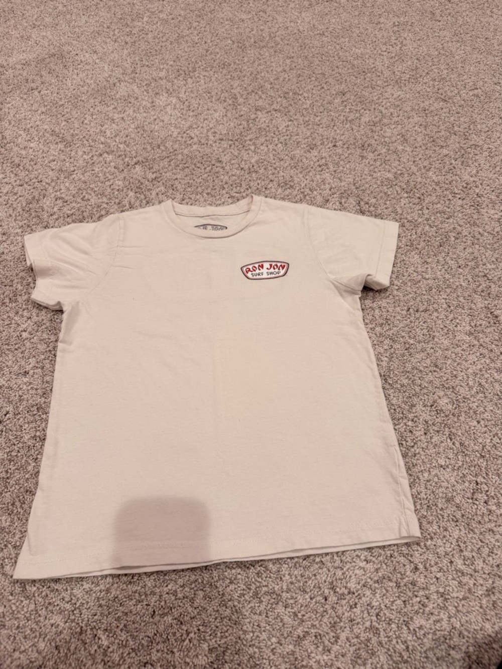 Ron Jon Cream Short Sleeve Kids Tee with Chest Logo